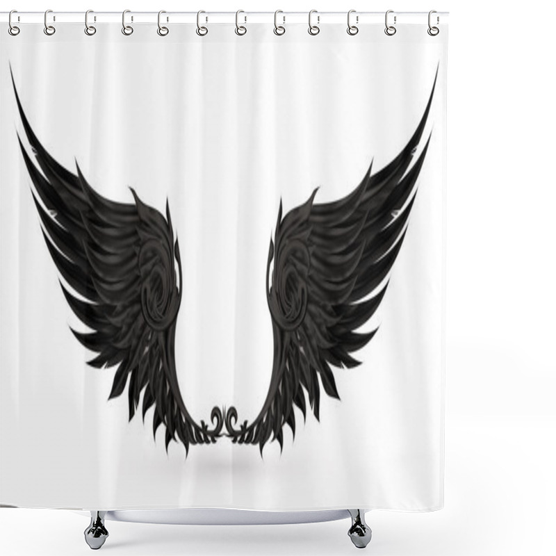 Personality  Wings black, eps10 shower curtains