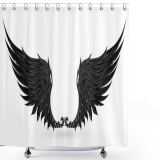 Personality  Wings Black, Eps10 Shower Curtains