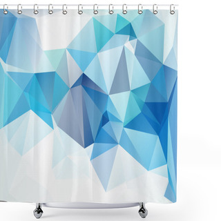 Personality  Blue White  Polygonal Mosaic Background, Vector Illustration,  Creative  Business Design Templates Shower Curtains