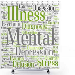 Personality  Conceptual Mental Illness Word Cloud Shower Curtains