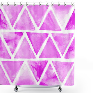 Personality  Seamless Abstract Watercolor Retro Triangular Background Shower Curtains
