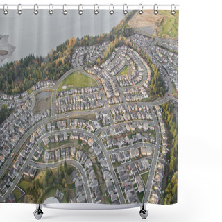 Personality  Weaving Roads Through Suburban Development Shower Curtains