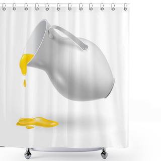 Personality  Vector Illustration Of A White Pitcher With Orange Juice. Shower Curtains