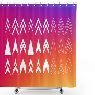 Personality  Swipe Up Big Collection Icons Of Different Style On Gradient Background. Vector Illustration Shower Curtains