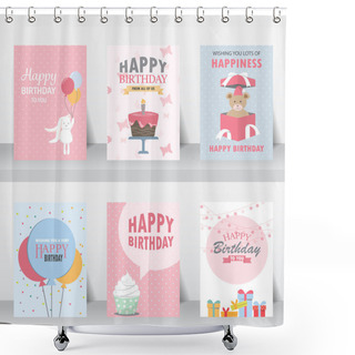 Personality  Set Of Birthday Invitation Card Shower Curtains