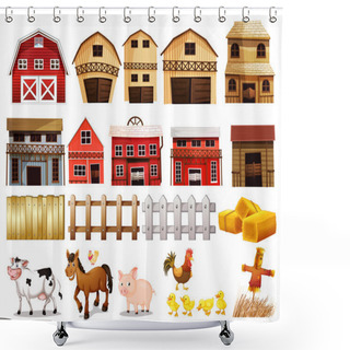 Personality  Farm Set Shower Curtains