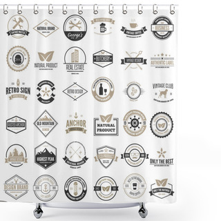 Personality  Set Of Vector Logotypes Elements, Labels, Badges And Silhouettes Shower Curtains