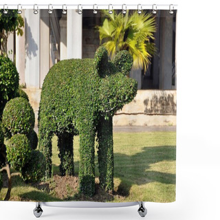 Personality  Salaya, Thaland: Topiary Elephant In Park Shower Curtains