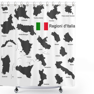 Personality  Italia And Regions Shower Curtains
