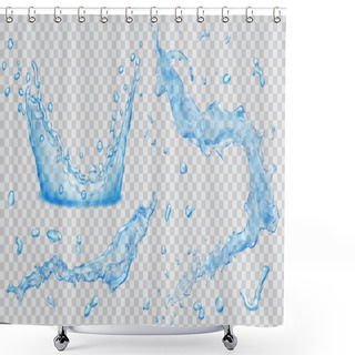 Personality  Water Splashes, Water Drops And Crown From Splash Of Water. Tran Shower Curtains