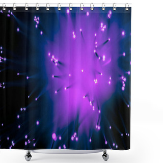 Personality  Top View Background Of Blurred Glowing Purple Fiber Optics  Shower Curtains