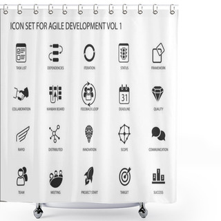 Personality  Agile Software Development Vector Icon Set Shower Curtains