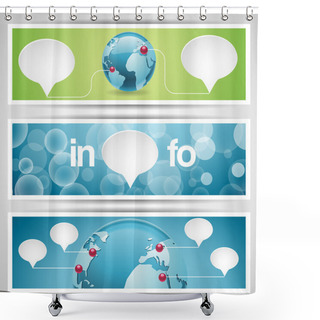 Personality  World Globe, Network Icon. Shower Curtains