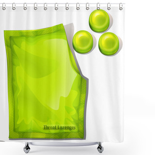 Personality  A Pack Of Green Throat Lozenges Shower Curtains