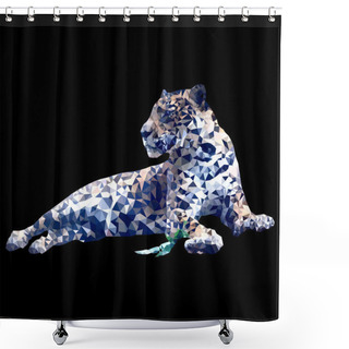 Personality  Low Poly Leopard Shower Curtains