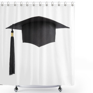 Personality  Graduation Hat On White Background Shower Curtains
