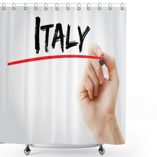 Personality  Hand Writing Italy With Marker Shower Curtains