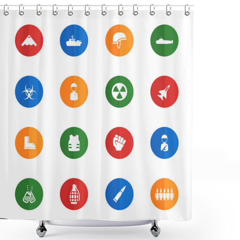 Personality  Military Simply Icons Shower Curtains