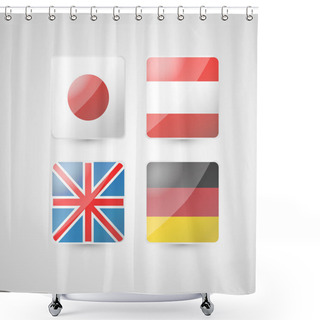 Personality  Vector Set Of Four Flags. Shower Curtains