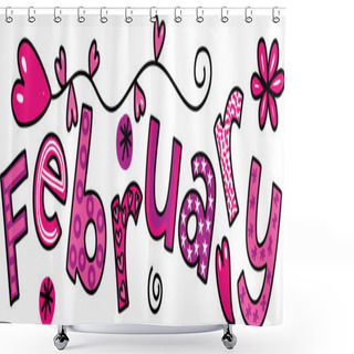 Personality  February Clip Art Shower Curtains