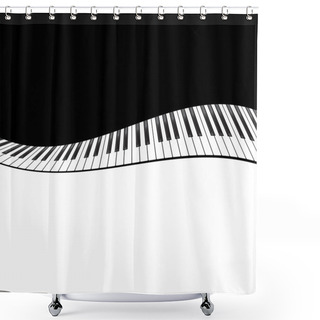 Personality  Piano Template Shower Curtains