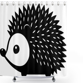 Personality  Hedgehog - Minimalist And Simple Silhouette - Vector Illustration Shower Curtains