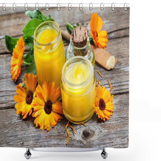 Personality  Homemade Calendula Ointment Shower Curtains