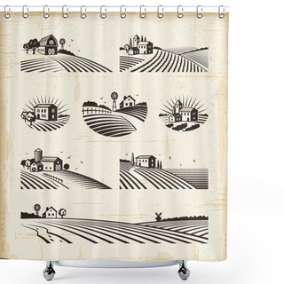 Personality  Retro Landscapes Shower Curtains