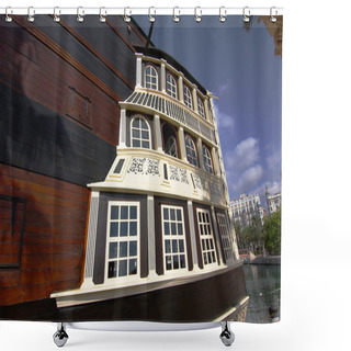 Personality  Historic And Famous Stern Of The Spanish Galleon Santisima Trini Shower Curtains