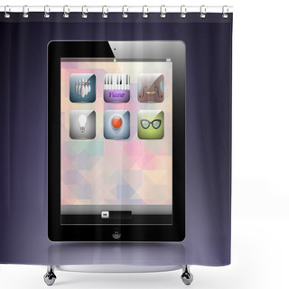 Personality  Tablet Computer - Mobile Phone, Vector. Shower Curtains