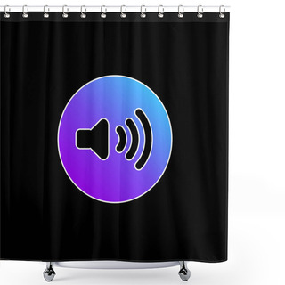 Personality  Audio Control Button Blue Gradient Vector Icon Shower Curtains