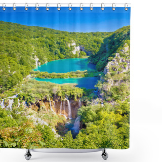 Personality  Beautiful Falling Lakes Of Plitvice National Park Shower Curtains