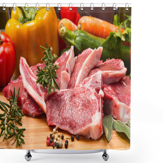 Personality  Cutlet Of Lamb With Vegetables Shower Curtains