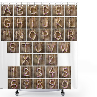 Personality  Alphabet Letters And Numbers Made From Wine Corks Shower Curtains