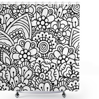 Personality  Seamless Black And White Background. Shower Curtains