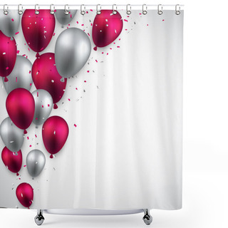 Personality  Background With Balloons. Shower Curtains