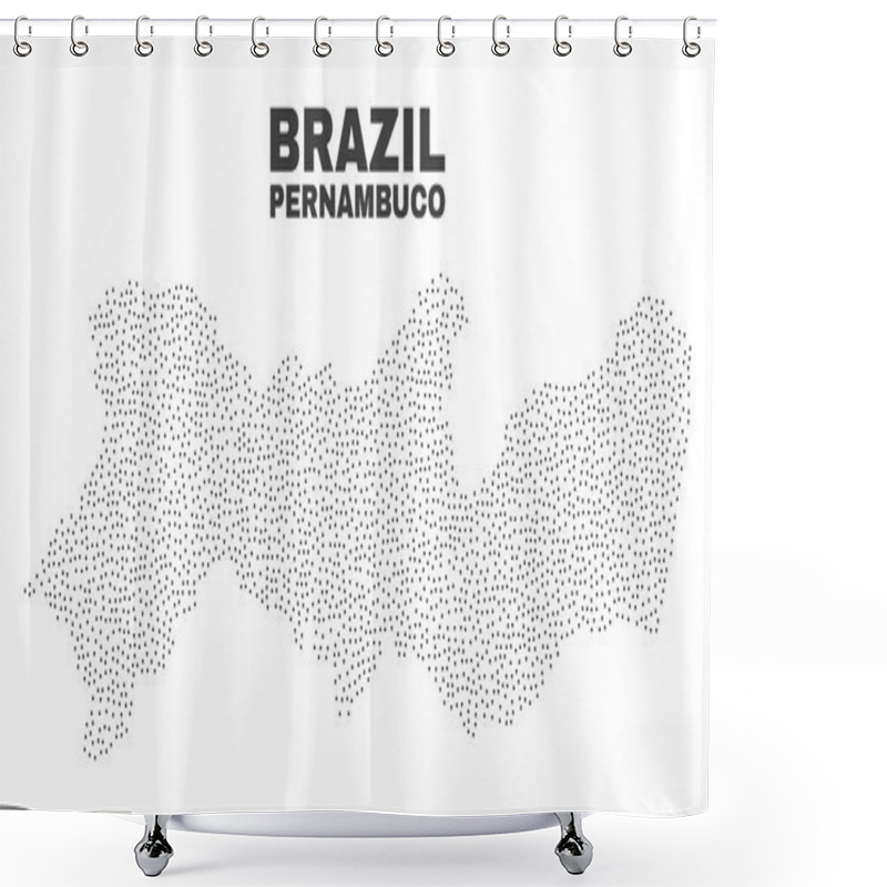 Personality  Vector Pernambuco State Map of Points shower curtains