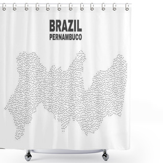 Personality  Vector Pernambuco State Map Of Points Shower Curtains