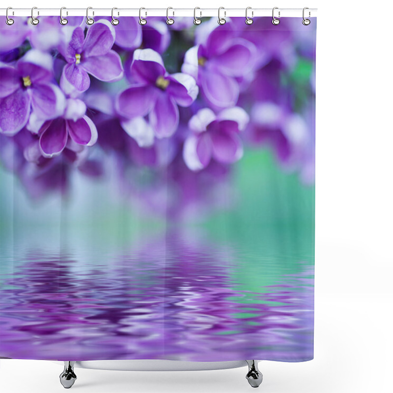 Personality  Lilac Flowers Background Shower Curtains