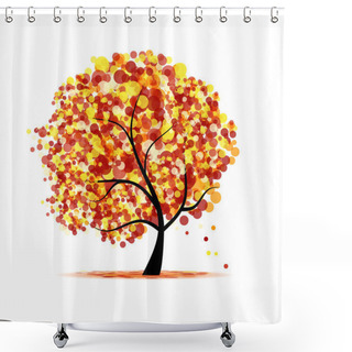 Personality  Abstract Autumn Tree For Your Design Shower Curtains