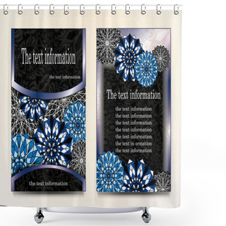 Personality  Flyer, Cover, Brochure, Abstract, Brochure A4, Text, Frame, Motifs, Floral, Ornaments And Mandalas. Floral Vector Oriental Design Flyer Mockup Template Front And Back Sides. Easy To Use And Edit. EPS 10 Shower Curtains