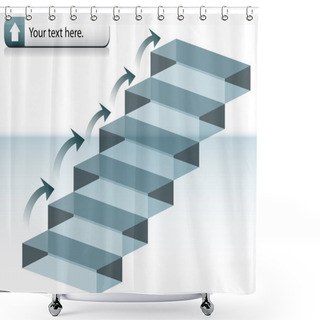 Personality  Glass Stairs Shower Curtains