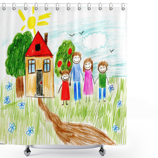 Personality  Kids Drawing Shower Curtains