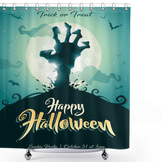 Personality  Halloween Zombie Party. Shower Curtains