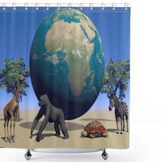 Personality  Africa And Animals Shower Curtains