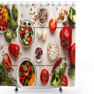 Personality  Fresh Bright Vegetables Background Shower Curtains