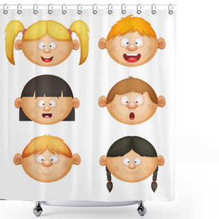 Personality  Kids Face Set Shower Curtains