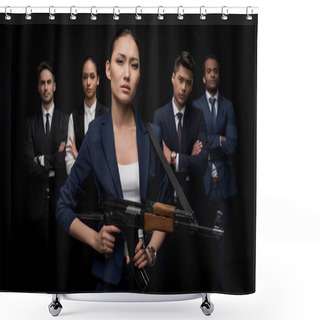 Personality  Businesspeople Ready To Fight Shower Curtains