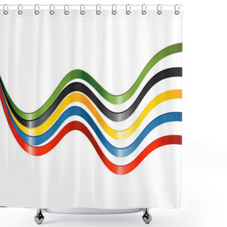 Personality  Ribbons In Colors Of The Five Continents Shower Curtains