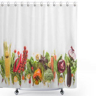 Personality  Vegetables Lying In Row Shower Curtains